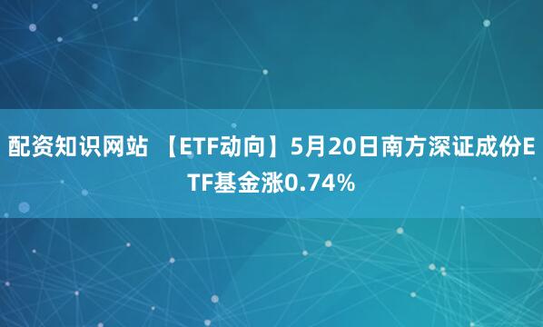 配资知识网站 【ETF动向】5月20日南方深证成份ETF基金涨0.74%