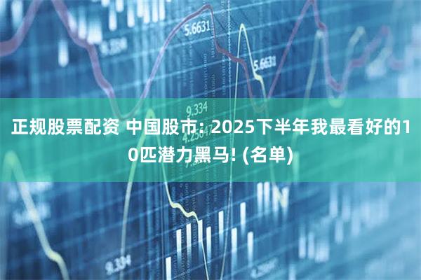 正规股票配资 中国股市: 2025下半年我最看好的10匹潜力黑马! (名单)